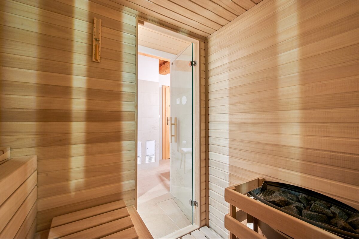 Finnish sauna inside Lubka Lodge